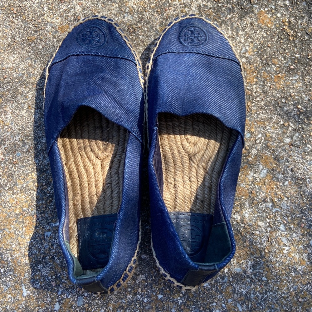 Tory Burch Navy Blue Espadrilles Flats